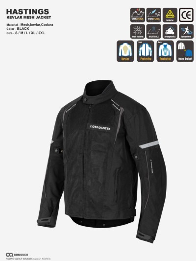 CQ HASTINGS KEVLAR MESH 3SEASON JACKET (컨쿼 헤이스팅스 케블라 메쉬 3시즌 자켓)