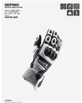BRENO SEPINO KEVLAR LONG GLOVES 화이트(브레노 세피노 케블라 롱글러브)