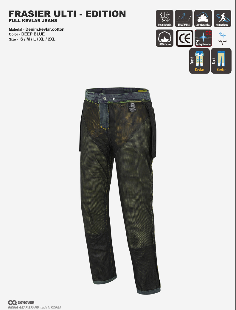 2024 CQ FRAISER ULTI-EDITION FULL KEVLAR JEANS(컨쿼 프레이져 얼티에디션 케블라 라이딩진)