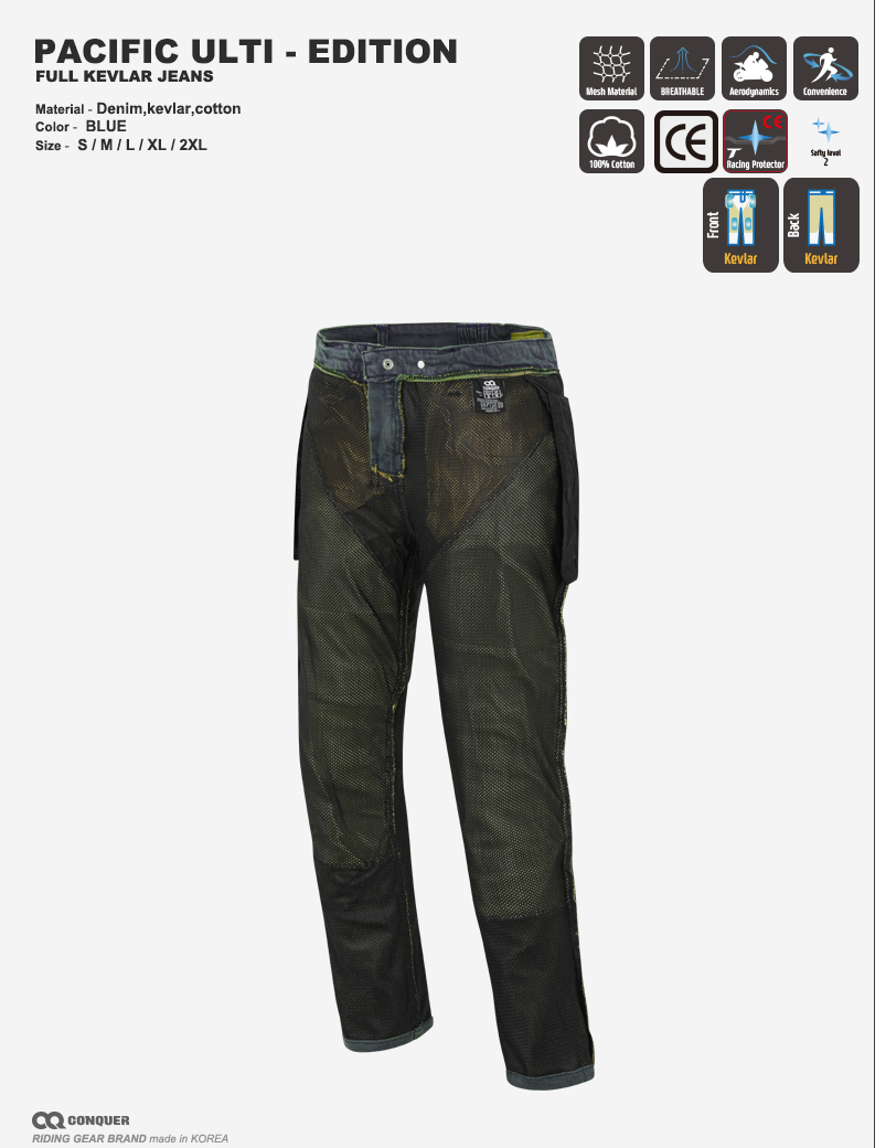 2024 CQ PACIFIC ULTI-EDITION FULL KEVLAR JEANS(컨쿼 퍼시픽 얼티에디션 케블라 라이딩진)