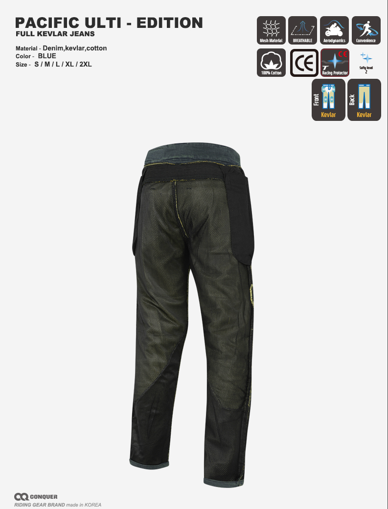 2024 CQ PACIFIC ULTI-EDITION FULL KEVLAR JEANS(컨쿼 퍼시픽 얼티에디션 케블라 라이딩진)