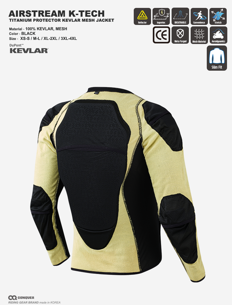 CQ AIRSTREAM K-TECH MESH JACKET (컨쿼 에어스트림 케이텍 케블라 메쉬 자켓)