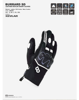 CQ BURRARD KEVLAR SHORT GLOVES WHITE (컨쿼 버라드 숏 글러브 화이트)