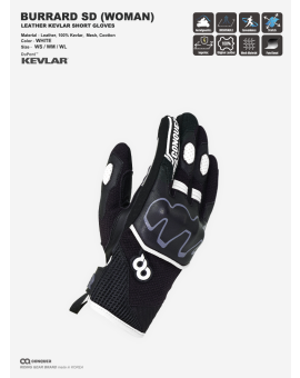 CQ BURRARD KEVLAR SHORT GLOVES WOMEN WHITE (컨쿼 버라드 숏 글러브 여성 화이트)