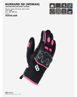 CQ BURRARD KEVLAR SHORT GLOVES WOMEN PINK (컨쿼 버라드 숏 글러브 여성 핑크)