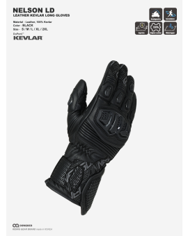 CQ NELSON KEVLAR LONG GLOVES BLACK (컨쿼 넬슨 케블라 롱 글러브)