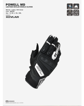 CQ POWELL KEVLAR MIDDLE GLOVES WHITE (파웰 미들 글러브 화이트)