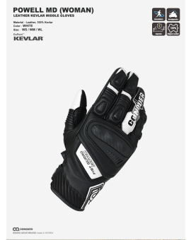 CQ POWELL KEVLAR MIDDLE GLOVES WOMEN WHITE (컨쿼 파웰 미들 글러브 여성 화이트)
