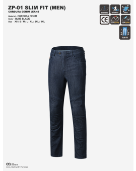 CQ ZERO ZP-01 SLIM FIT CORDURA DENIM JEANS BLUE BLACK (컨쿼 제로 슬림핏 코듀라 데님진 블루블랙)