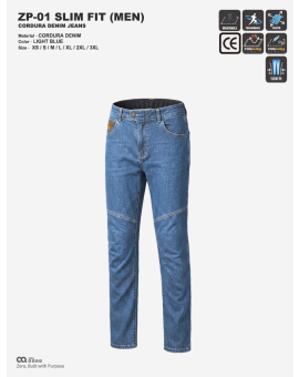 CQ ZERO ZP-01 SLIM FIT CORDURA DENIM JEANS LIGHT BLUE (컨쿼 제로 슬림핏 코듀라 데님진 라이트블루)