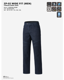 CQ ZERO ZP-02 WIDE FIT CORDURA DENIM JEANS BLUE BLACK (컨쿼 제로 와이드핏 코듀라 데님진 블루블랙)