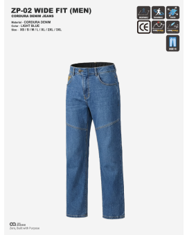 CQ ZERO ZP-02 WIDE FIT CORDURA DENIM JEANS LIGHT BLUE (컨쿼 제로 와이드핏 코듀라 데님진 라이트블루)