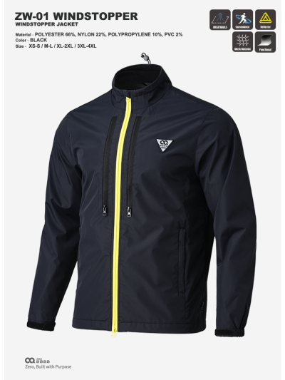 CQ ZERO ZW-01 WINDSTOPPER JACKET - BLACK (컨쿼 제로 ZW-01 윈드스토퍼 자켓 블랙)