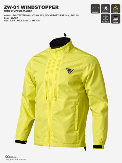 CQ ZERO ZW-01 WINDSTOPPER JACKET - YELLOW (컨쿼 제로 ZW-01 윈드스토퍼 자켓 옐로우)