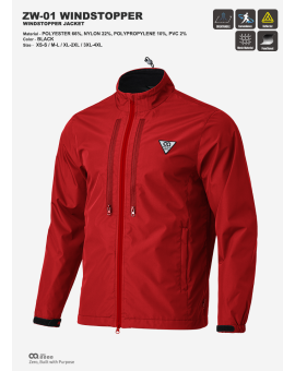CQ ZERO ZW-01 WINDSTOPPER JACKET - RED (컨쿼 제로 ZW-01 윈드스토퍼 자켓 레드)