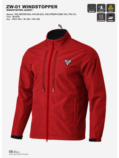 CQ ZERO ZW-01 WINDSTOPPER JACKET - RED (컨쿼 제로 ZW-01 윈드스토퍼 자켓 레드)