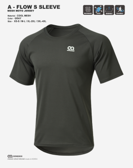 CQ A-FLOW SHORT-SLEEVED MOTO JERSEY GRAY (컨쿼 에이 플로우 숏 모토 져지 그레이)