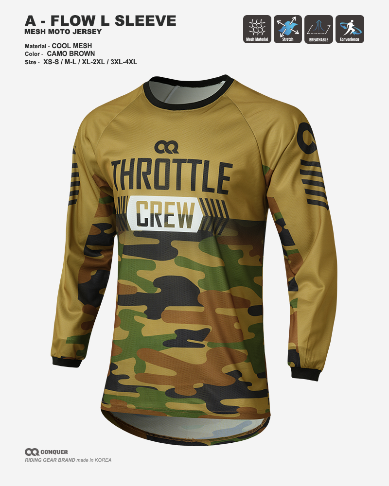 CQ A-FLOW MOTO JERSEY CAMO BROWN (컨쿼 에이플로우 모토 져지 카모 브라운)