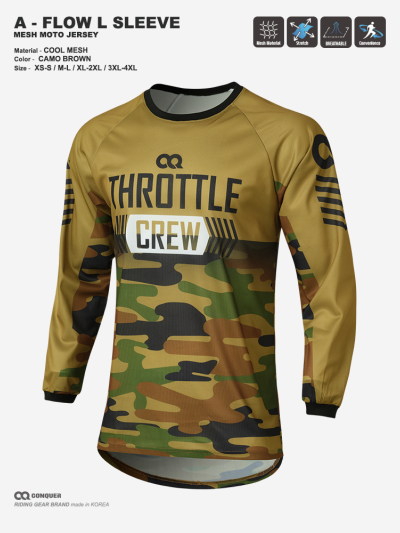 CQ A-FLOW MOTO JERSEY CAMO BROWN (컨쿼 에이플로우 모토 져지 카모 브라운)