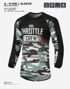 CQ A-FLOW MOTO JERSEY CAMO GRAY (컨쿼 에이플로우 모토 져지 카모 그레이)