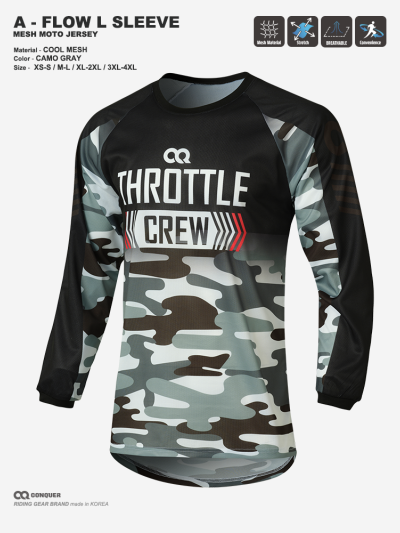 CQ A-FLOW MOTO JERSEY CAMO GRAY (컨쿼 에이플로우 모토 져지 카모 그레이)