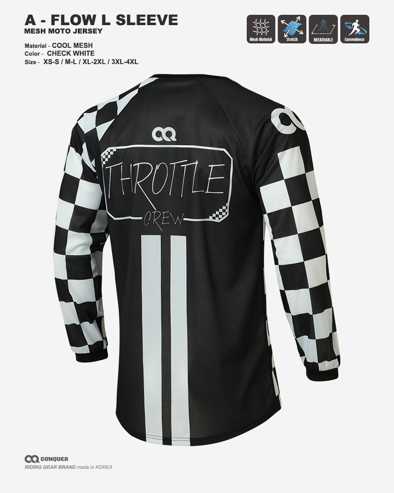 CQ A-FLOW MOTO JERSEY CHECK WHITE (컨쿼 에이플로우 모토 져지 체크 화이트)