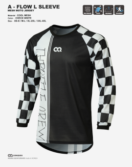CQ A-FLOW MOTO JERSEY CHECK WHITE (컨쿼 에이플로우 모토 져지 체크 화이트)