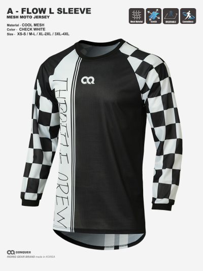 CQ A-FLOW MOTO JERSEY CHECK WHITE (컨쿼 에이플로우 모토 져지 체크 화이트)