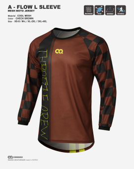 CQ A-FLOW MOTO JERSEY CHECK BROWN (컨쿼 에이 플로우 모토 져지 체크 브라운)