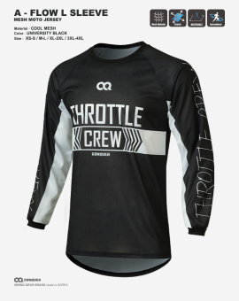 CQ A-FLOW MOTO JERSEY UNIVERSITY BLACK (컨쿼 에이 플로우 모토 져지 유니버시티 블랙)