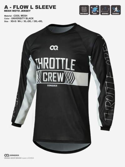 CQ A-FLOW MOTO JERSEY UNIVERSITY BLACK (컨쿼 에이 플로우 모토 져지 유니버시티 블랙)