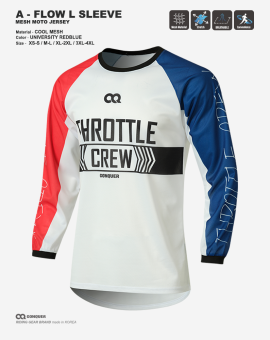 CQ A-FLOW MOTO JERSEY UNIVERSITY REDBLUE (컨쿼 에이 플로우 모토 져지 유니버시티 레드 블루)