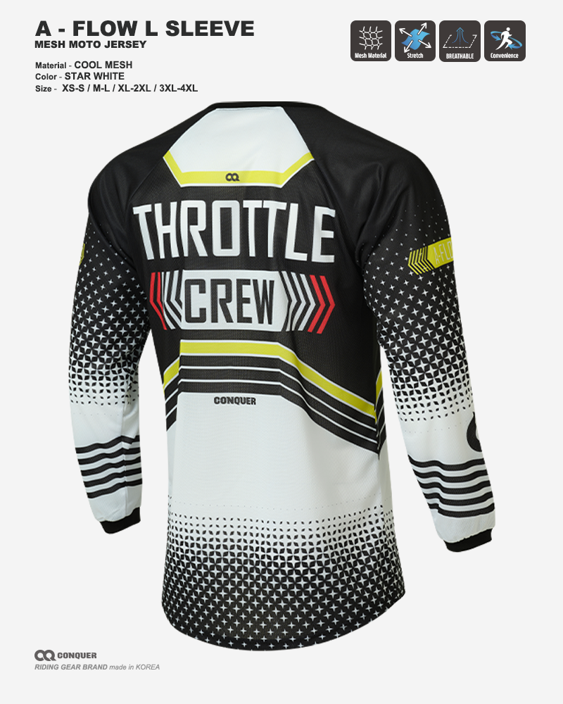 CQ A-FLOW MOTO JERSEY STAR WHITE (컨쿼 에이 플로우 모토 져지 스타 화이트)