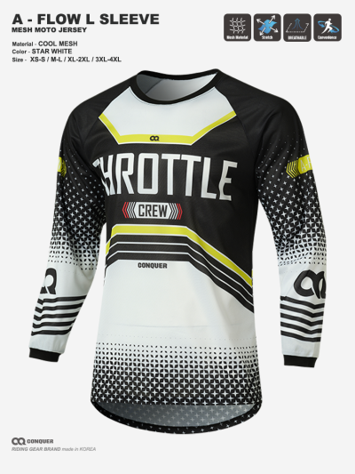 CQ A-FLOW MOTO JERSEY STAR WHITE (컨쿼 에이 플로우 모토 져지 스타 화이트)