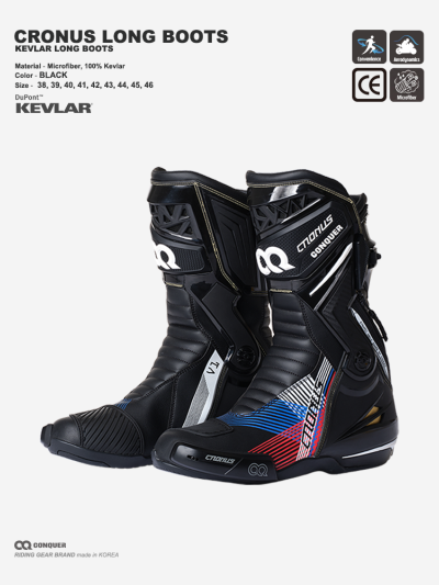 CQ CRONUS LONG BOOTS BLACK(SIGNATURE) 컨쿼 크로노스 롱 부츠 블랙(시그니처)