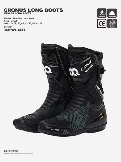 CQ CRONUS LONG BOOTS GRAY (SIGNATURE) 컨쿼 크로노스 롱 부츠 그레이(시그니처)
