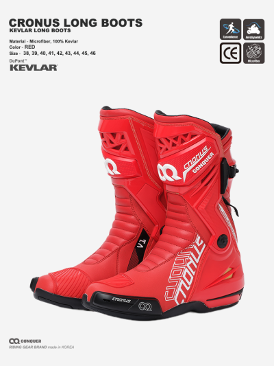 CQ CRONUS LONG BOOTS RED 컨쿼 크로노스 롱 부츠 레드