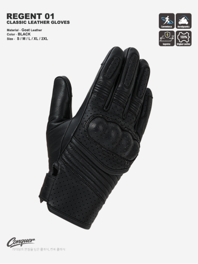 REGENT 01 CLASSIC LEATHER GLOVES (BLACK)  리젠트 01 클래식 레더 글러브(블랙)