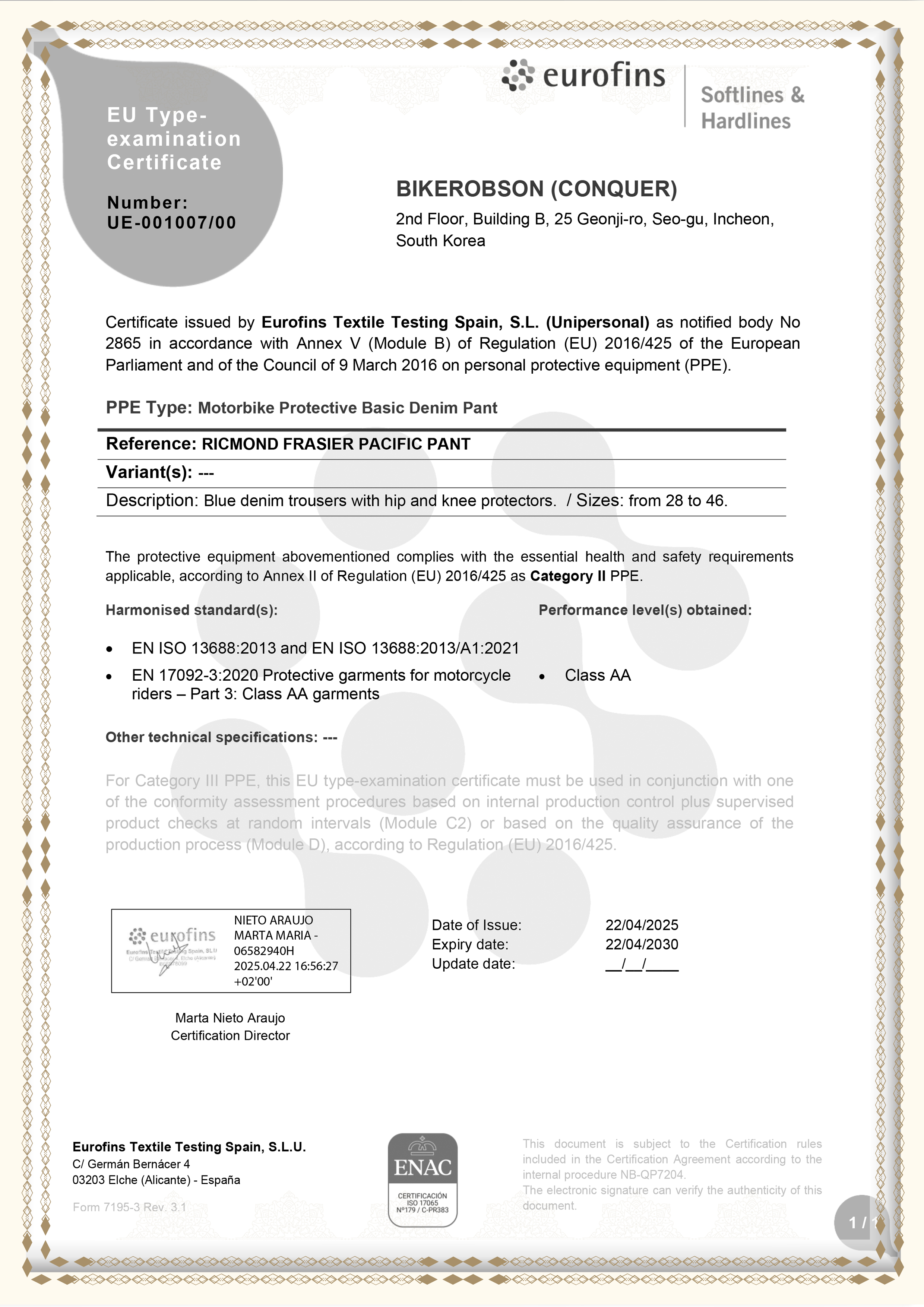 CE AA Certification Conquer RICHMOND/FRAISER/PACIFIC